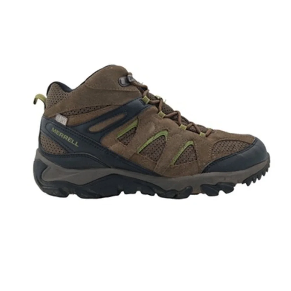 Merrell Boulder Shoes Mens Size 12 Brown Waterproof Mid Trail Hiking J09523